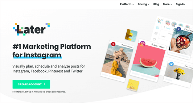 Later Instagram scheduling tool