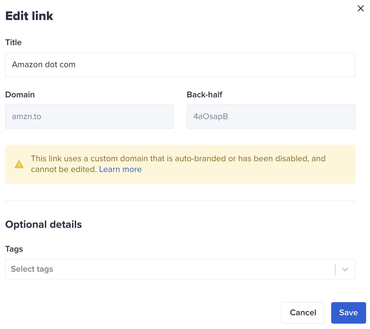 Bitly custom short URLs
