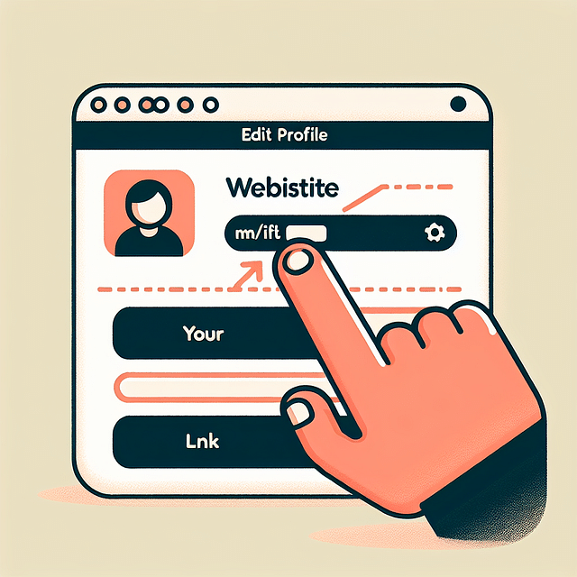 the 'Website' field on the Instagram 'Edit Profile' page with a Linktree URL being pasted into it