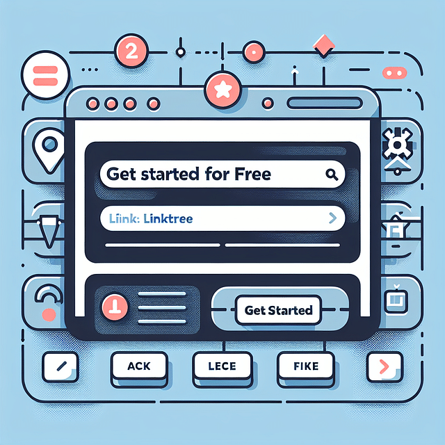 Linktree homepage with 'Get Started for Free' button highlighted