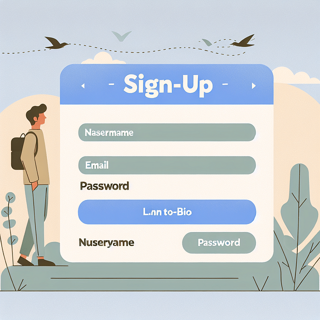 sign-up page of a link-in-bio tool